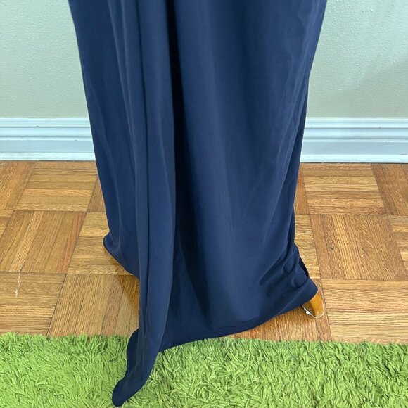 Betsy & Adam Embellished-Top Cap-Sleeve Gown B180 Size 6 Maxi Dress Navy $159 - Picture 12 of 15